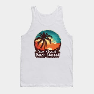 Summer Tropical Vibes: Sun, Beach, Palm Trees Tank Top